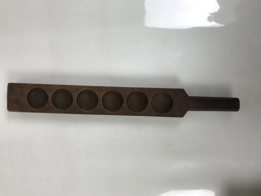 Japanese Wooden Carved Cake Mold Kashigata Sweet Wagashi Vtg Round Shape Kg569
