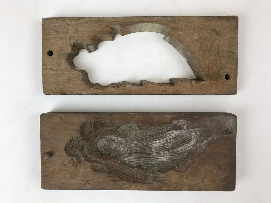Japanese Wooden Carved Kashigata Cake Mold Sweet Wagashi Minogame Turtle Kg489