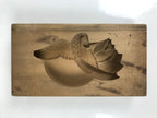 Japanese Wooden Carved Kashigata Cake Mold Sweet Wagashi Rising Sun Crane Kg629