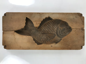 Japanese Wooden Carved Kashigata Cake Mold Sweet Wagashi Tai Madai Fish Kg567