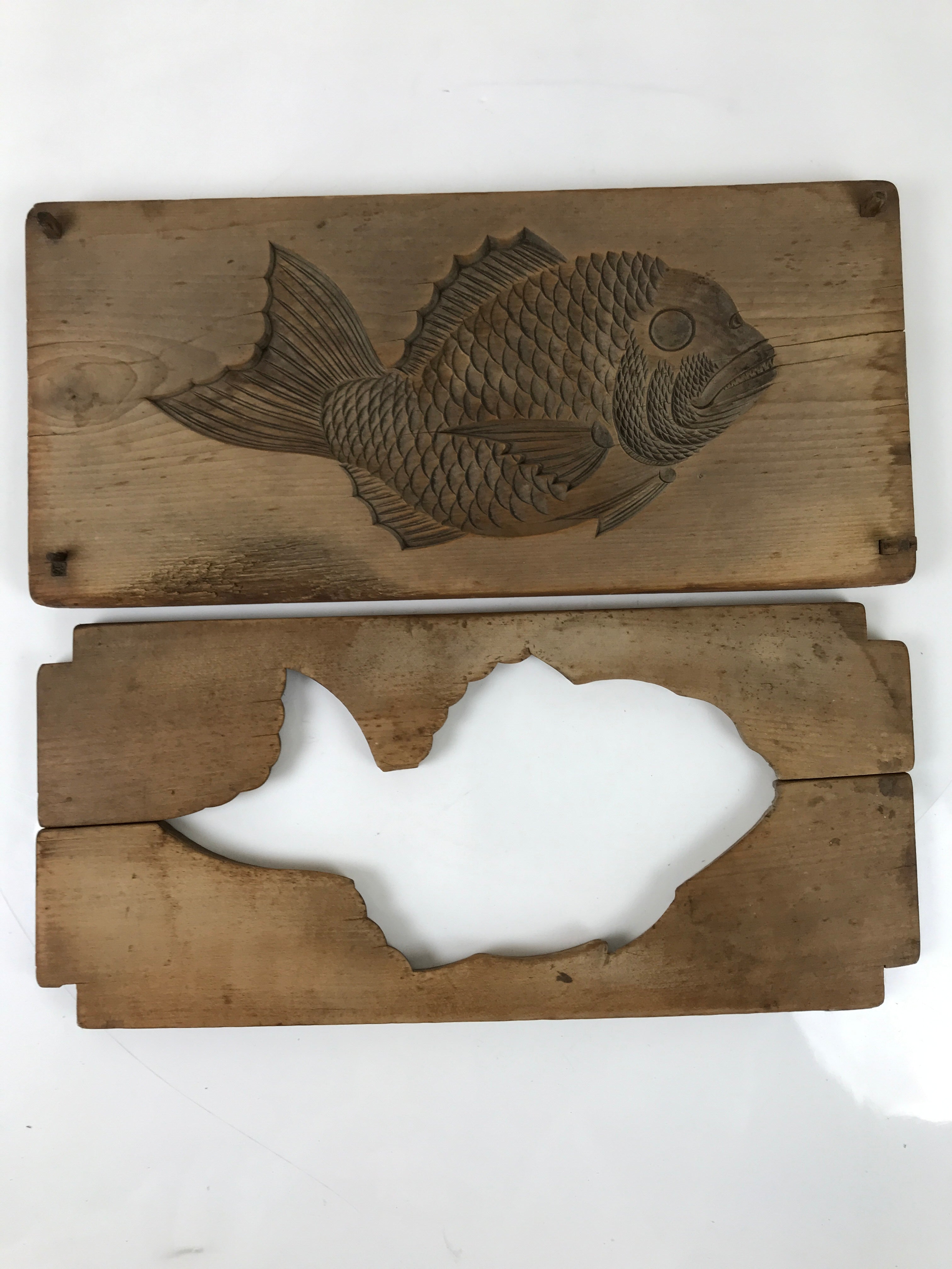 Japanese Wooden Carved Kashigata Cake Mold Sweet Wagashi Tai Madai Fish Kg567