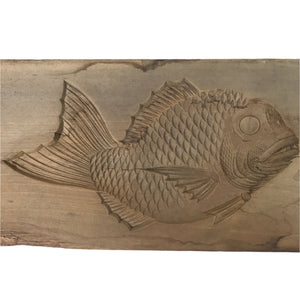 Japanese Wooden Carved Kashigata Cake Mold Sweet Wagashi Tai Madai Fish Kg568