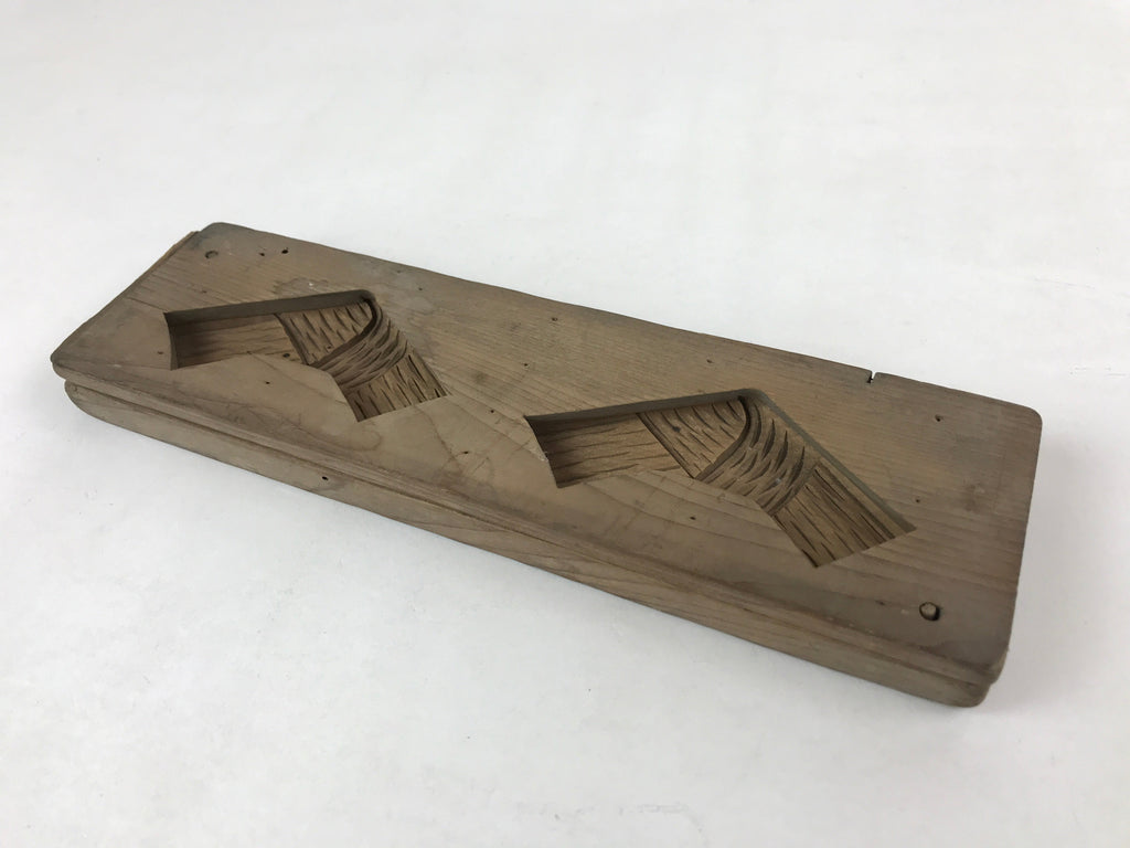 Japanese Wooden Carved Kashigata Cake Mold Sweet Wagashi Tied Kombu Kelp Kg508