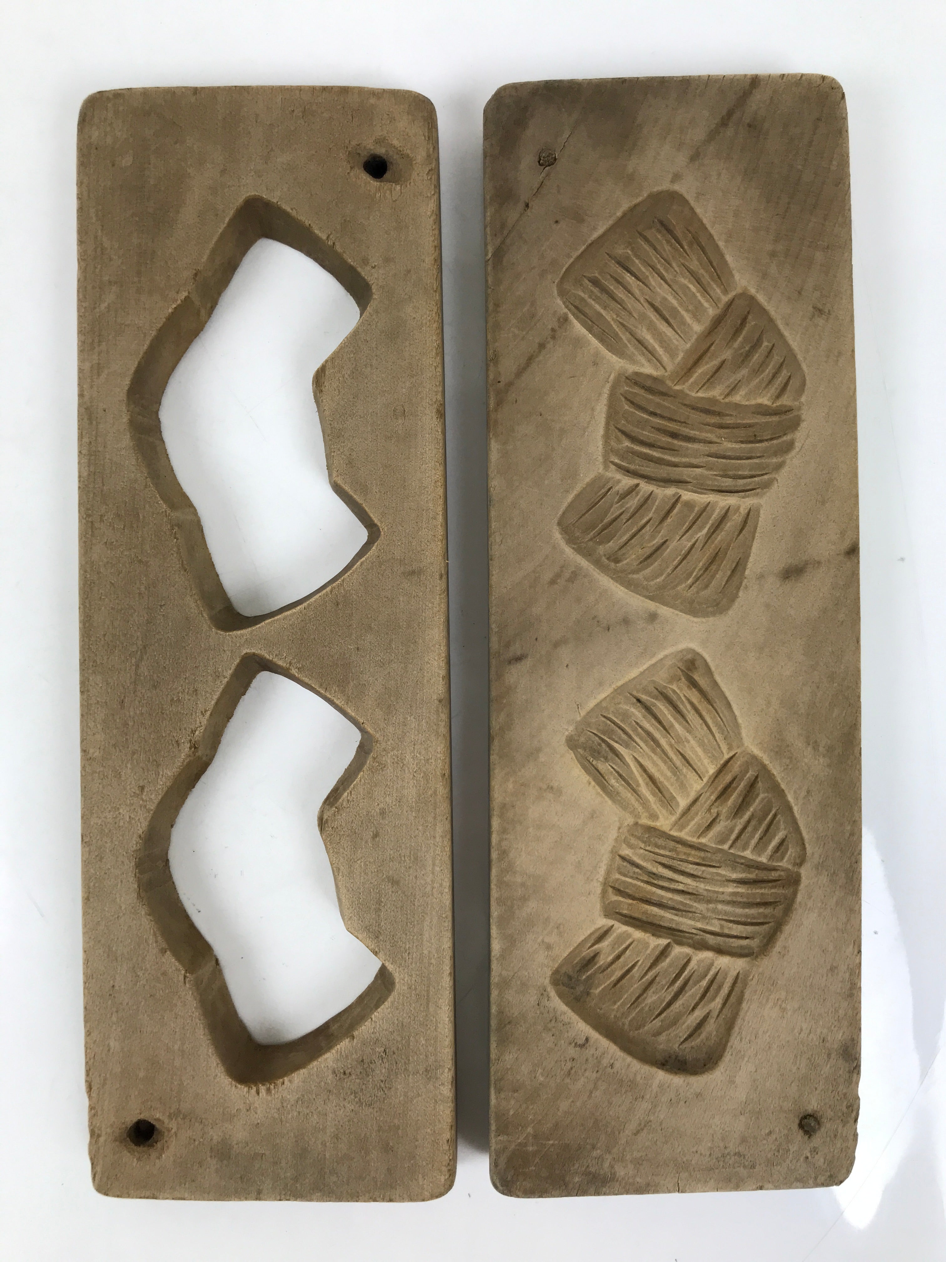 Japanese Wooden Carved Kashigata Cake Mold Sweet Wagashi Tied Kombu Kelp Kg699