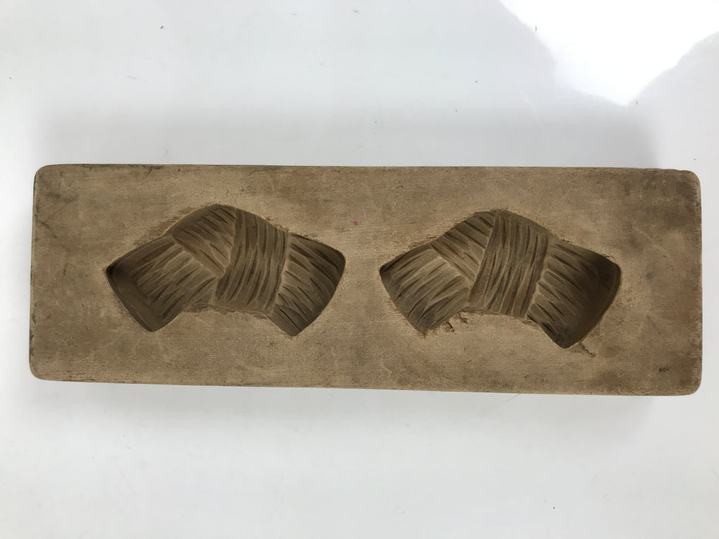 Japanese Wooden Carved Kashigata Cake Mold Sweet Wagashi Tied Kombu Kelp Kg699