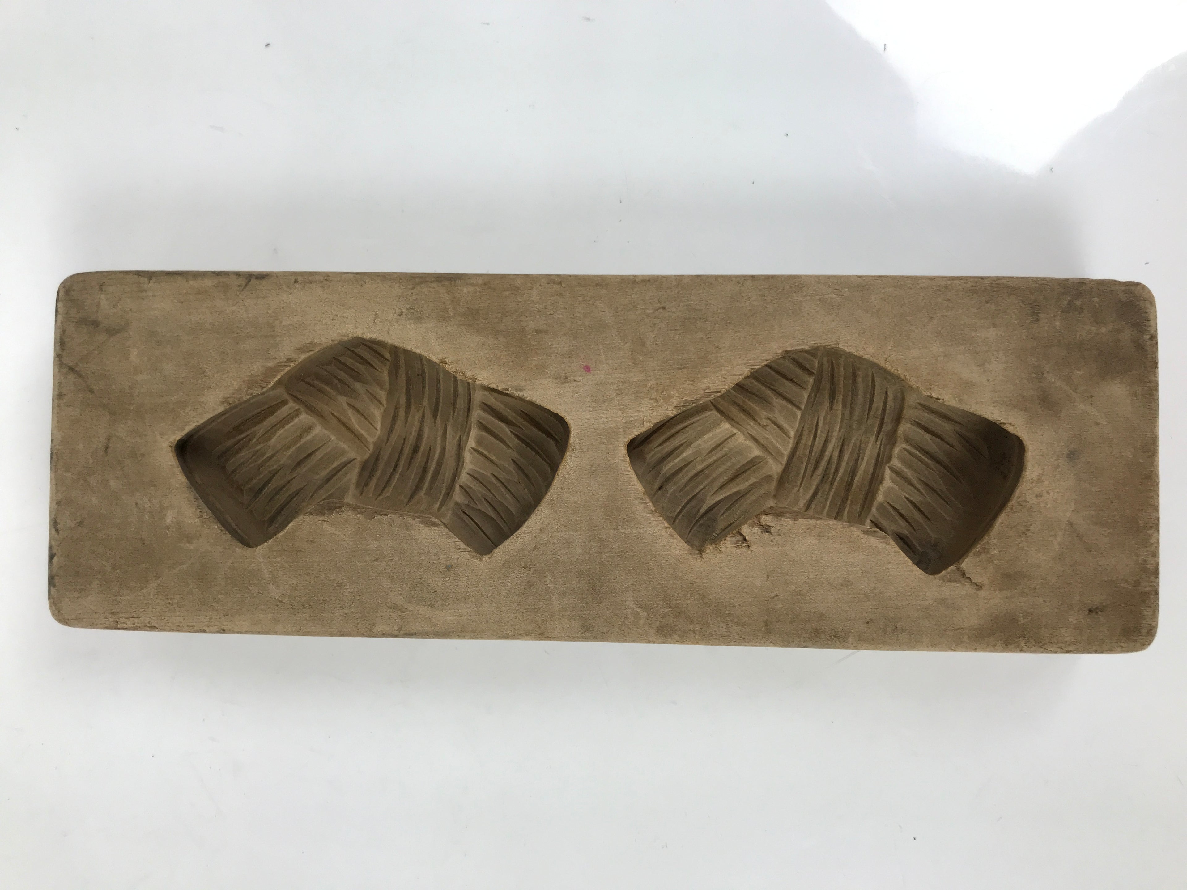 Japanese Wooden Carved Kashigata Cake Mold Sweet Wagashi Tied Kombu Kelp Kg699