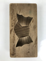 Japanese Wooden Carved Kashigata Cake Mold Sweet Wagashi Tied Kombu Kelp Kg721