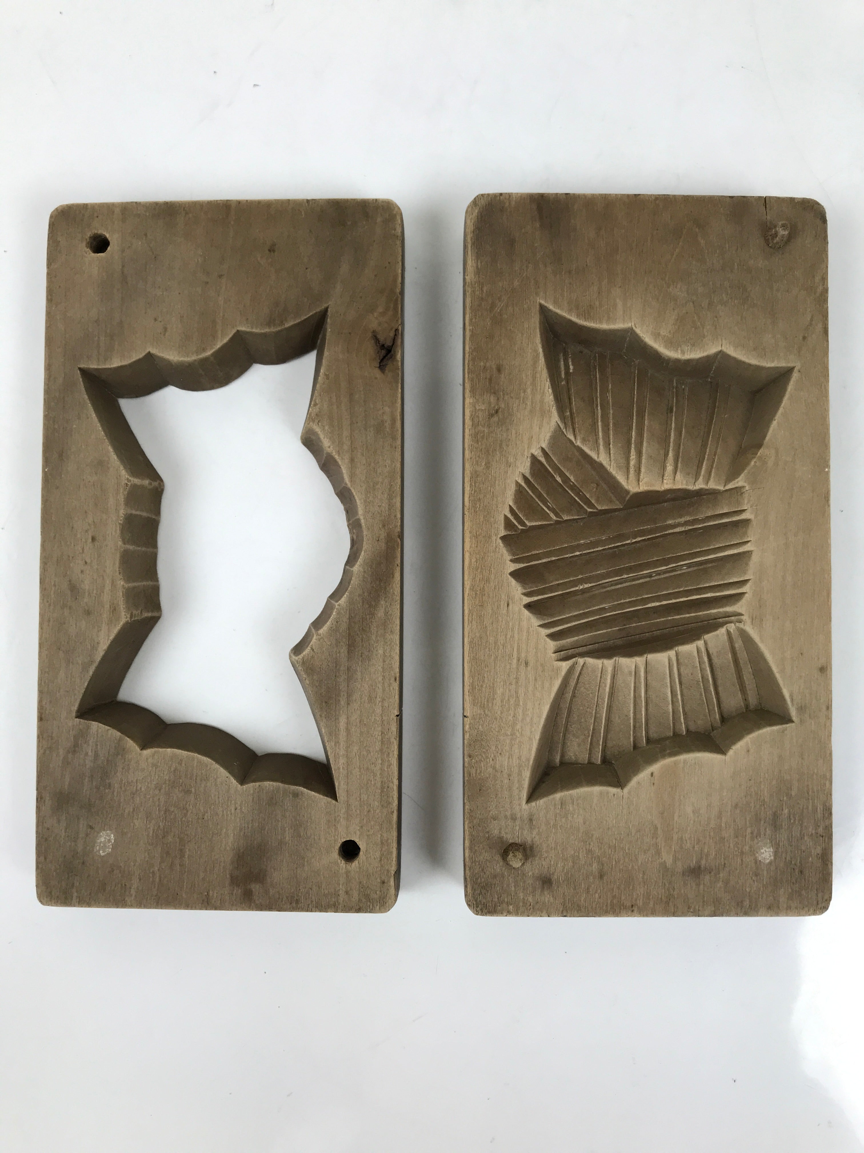 Japanese Wooden Carved Kashigata Cake Mold Sweet Wagashi Tied Kombu Kelp Kg721