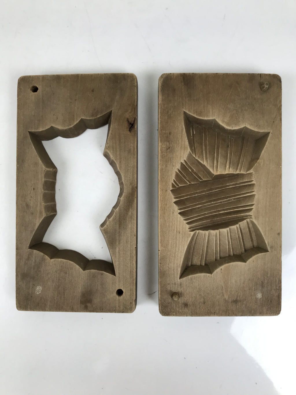 Japanese Wooden Carved Kashigata Cake Mold Sweet Wagashi Tied Kombu Kelp Kg721