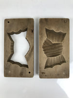 Japanese Wooden Carved Kashigata Cake Mold Sweet Wagashi Tied Kombu Kelp Kg721