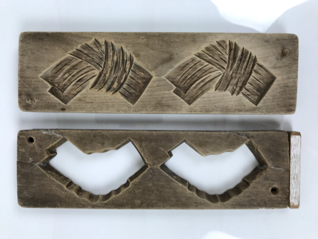Japanese Wooden Carved Kashigata Cake Mold Sweet Wagashi Tied Kombu Kelp Kg751