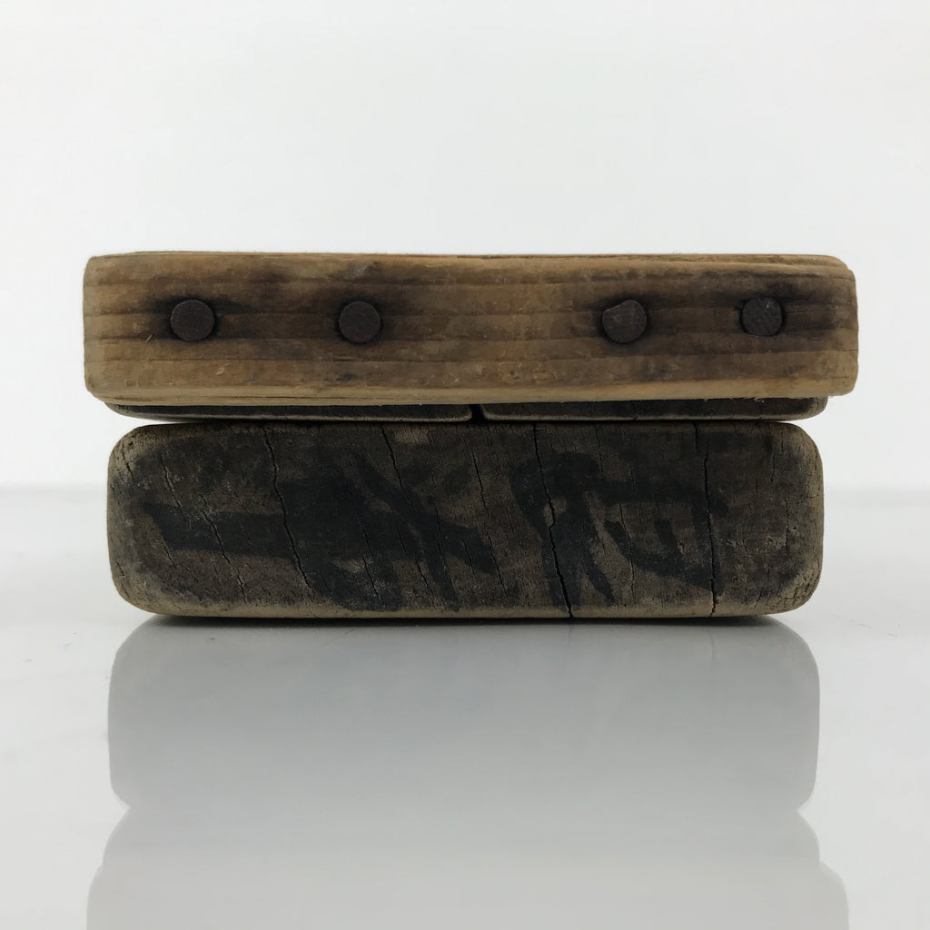 Japanese Wooden Carved Kashigata Cake Mold Sweet Wagashi Tied Kombu Kelp Kg754