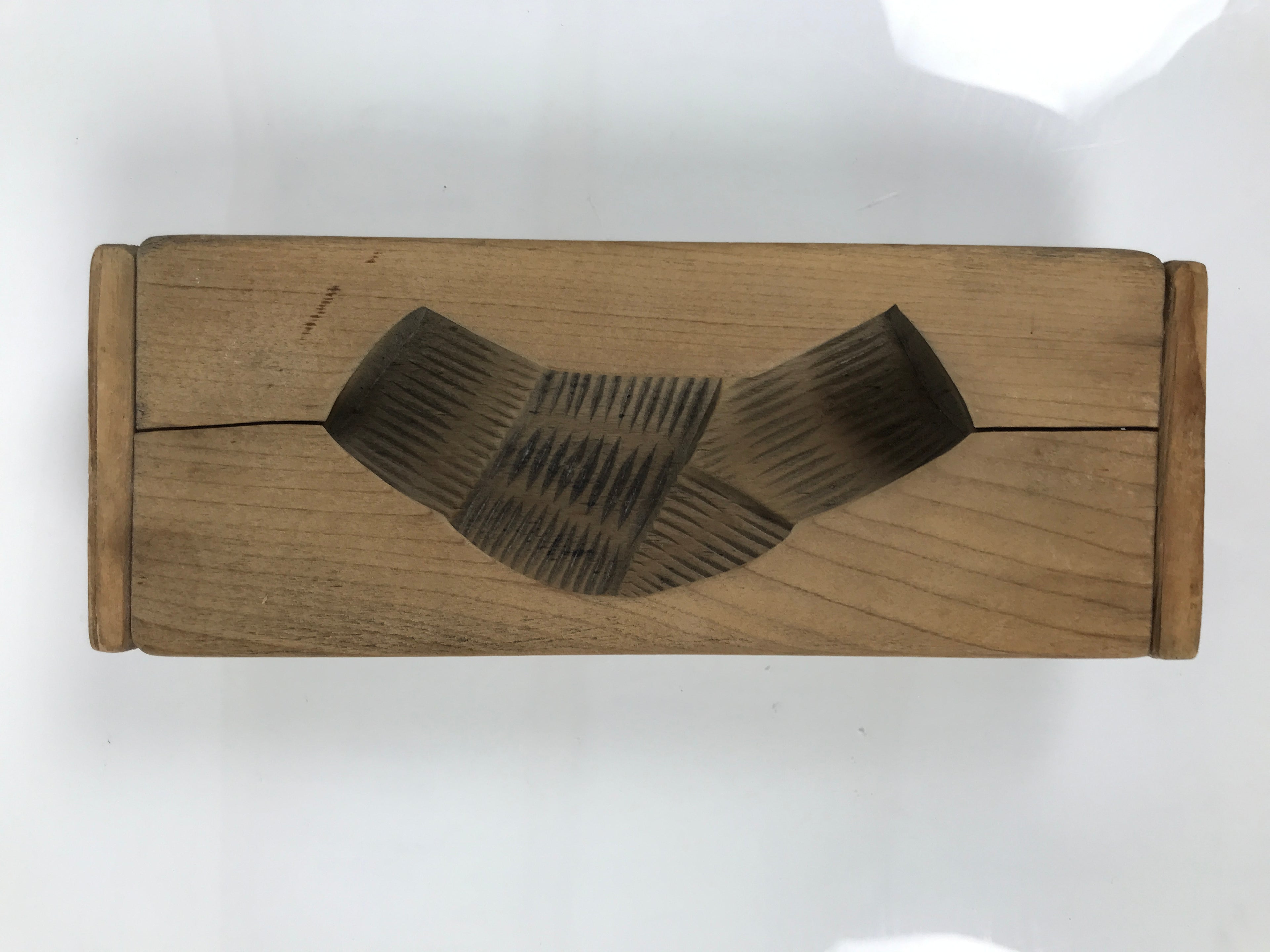 Japanese Wooden Carved Kashigata Cake Mold Sweet Wagashi Tied Kombu Kelp Kg754
