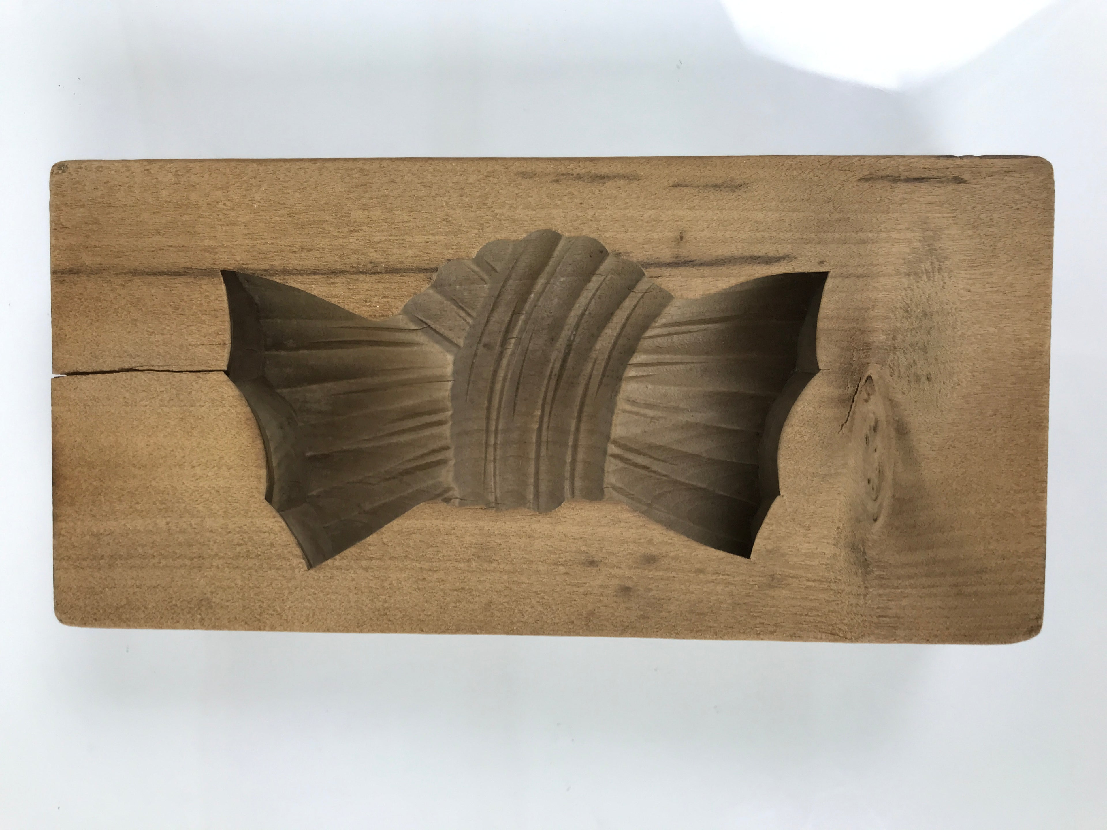 Japanese Wooden Carved Kashigata Cake Mold Sweet Wagashi Tied Kombu Kelp Kg781