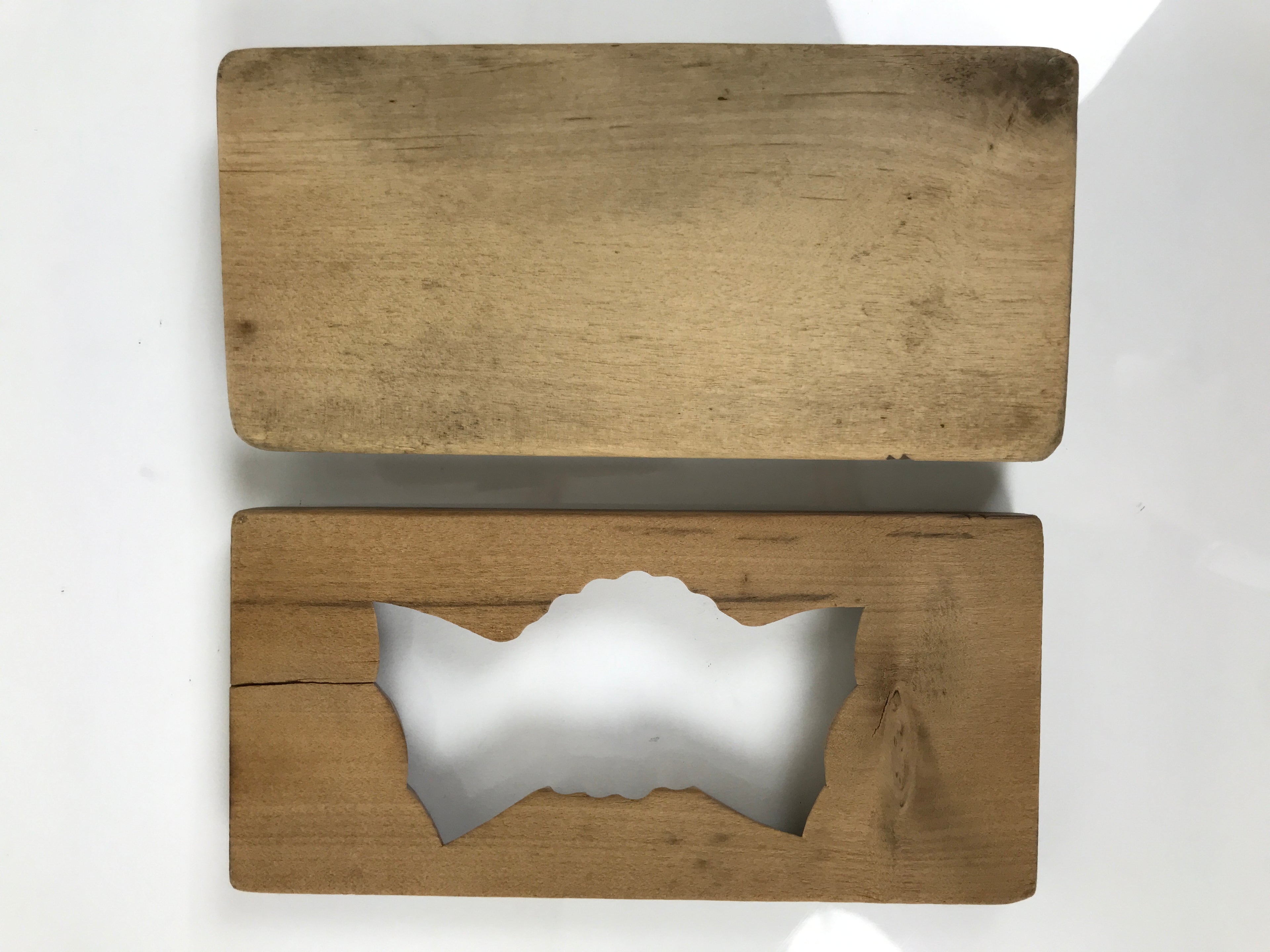 Japanese Wooden Carved Kashigata Cake Mold Sweet Wagashi Tied Kombu Kelp Kg781