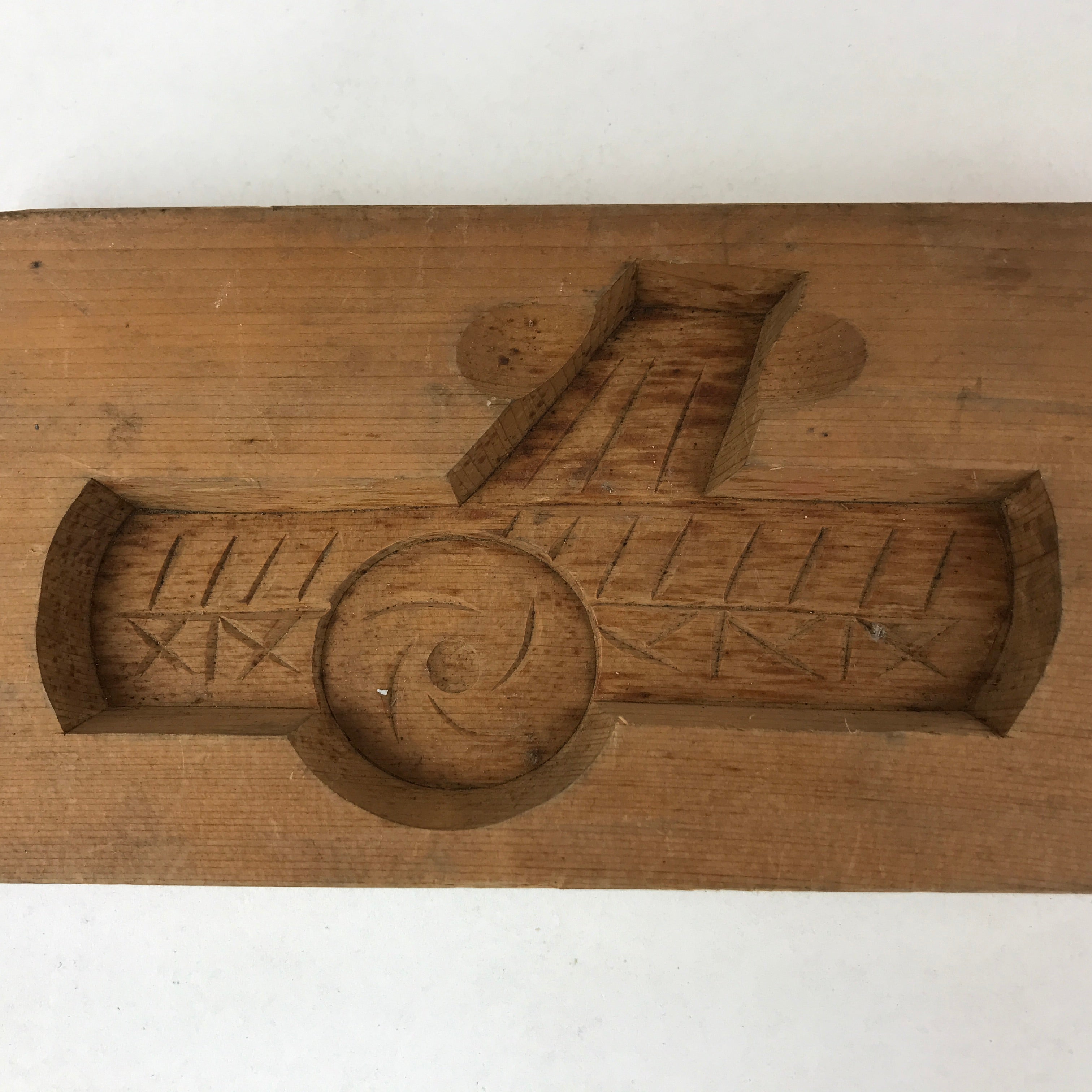 Japanese Wooden Carved Kashigata Cake Mold Vtg Sweet Wagashi Airplane Kg480