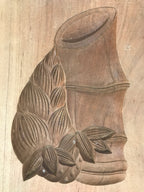Japanese Wooden Carved Kashigata Cake Mold Vtg Sweet Wagashi Bamboo Kg499
