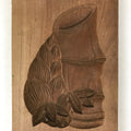 Japanese Wooden Carved Kashigata Cake Mold Vtg Sweet Wagashi Bamboo Kg499