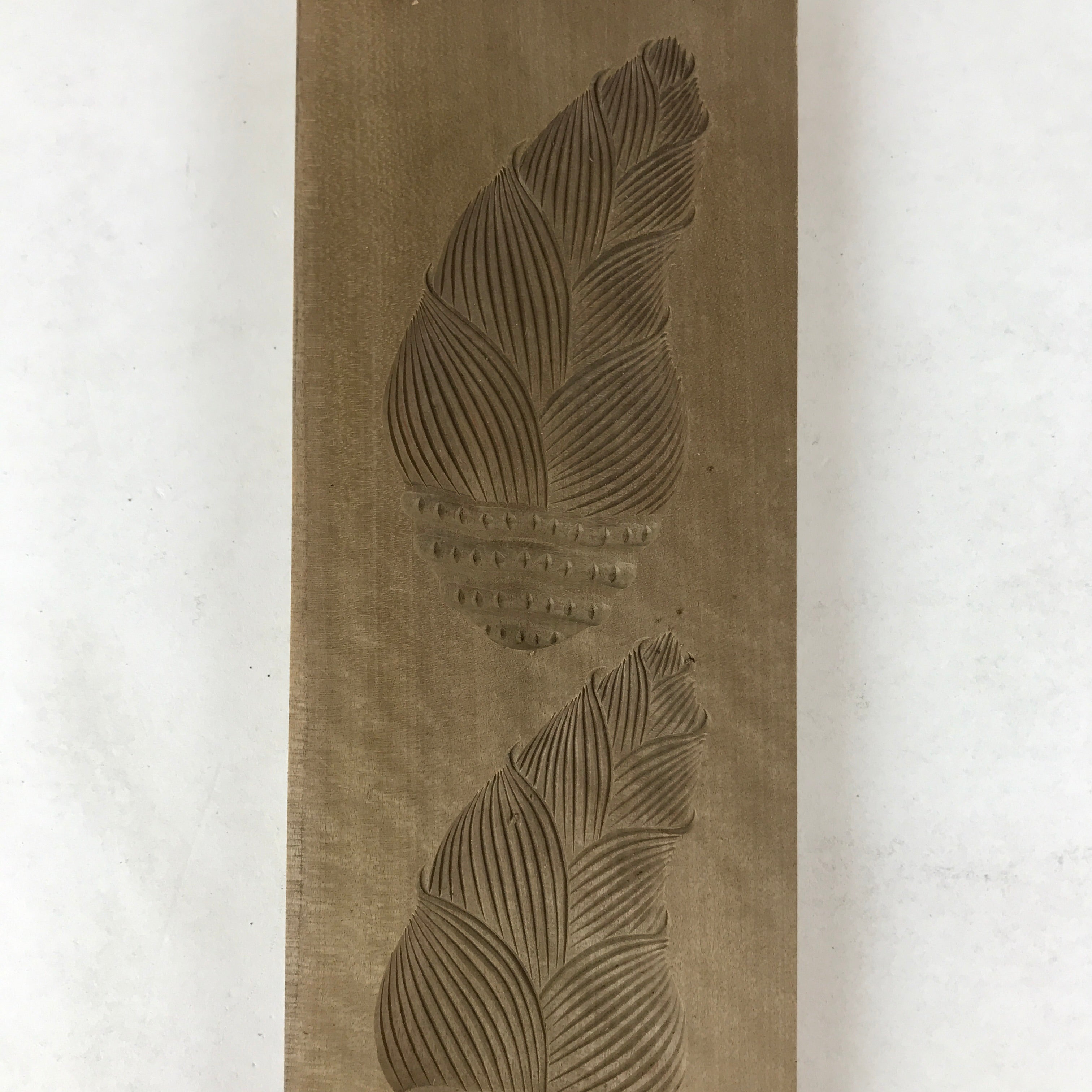 Japanese Wooden Carved Kashigata Cake Mold Vtg Sweet Wagashi Bamboo Shoot Kg531