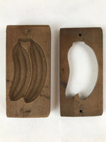 Japanese Wooden Carved Kashigata Cake Mold Vtg Sweet Wagashi Banana Fruit Kg520