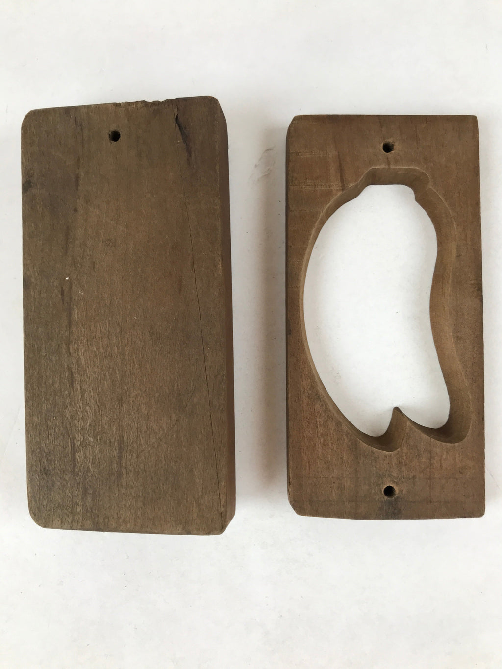 Japanese Wooden Carved Kashigata Cake Mold Vtg Sweet Wagashi Banana Fruit Kg520