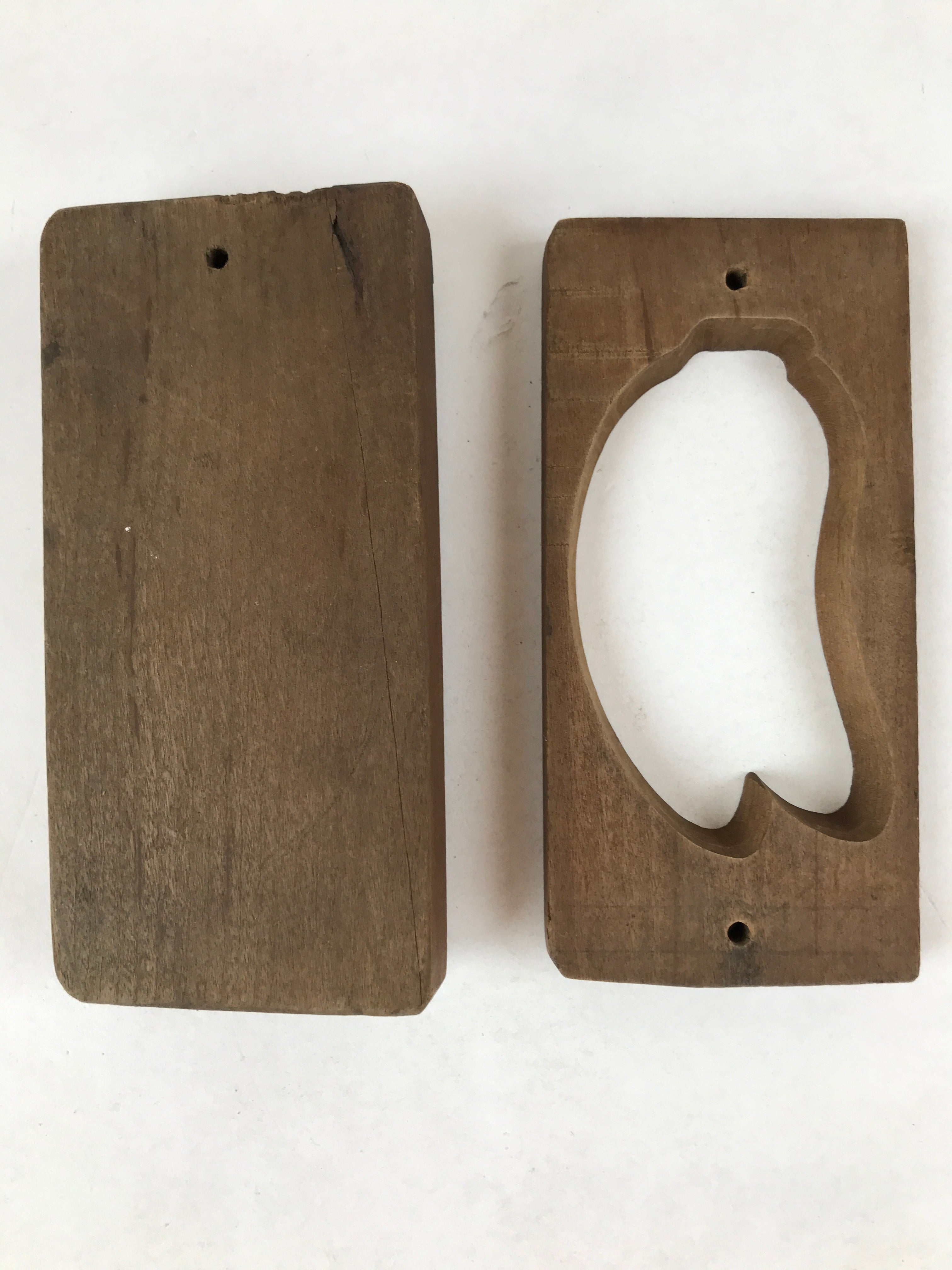 Japanese Wooden Carved Kashigata Cake Mold Vtg Sweet Wagashi Banana Fruit Kg520