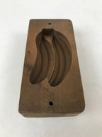 Japanese Wooden Carved Kashigata Cake Mold Vtg Sweet Wagashi Banana Fruit Kg520