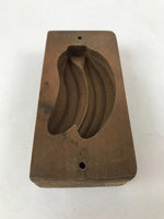 Japanese Wooden Carved Kashigata Cake Mold Vtg Sweet Wagashi Banana Fruit Kg520