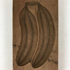 Japanese Wooden Carved Kashigata Cake Mold Vtg Sweet Wagashi Banana Fruit Kg520