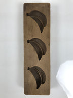 Japanese Wooden Carved Kashigata Cake Mold Vtg Sweet Wagashi Banana Fruit Kg774