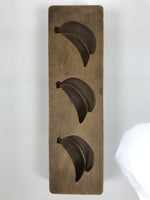 Japanese Wooden Carved Kashigata Cake Mold Vtg Sweet Wagashi Banana Fruit Kg774