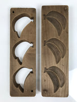 Japanese Wooden Carved Kashigata Cake Mold Vtg Sweet Wagashi Banana Fruit Kg774