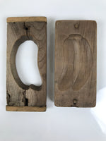 Japanese Wooden Carved Kashigata Cake Mold Vtg Sweet Wagashi Banana Fruit Kg798