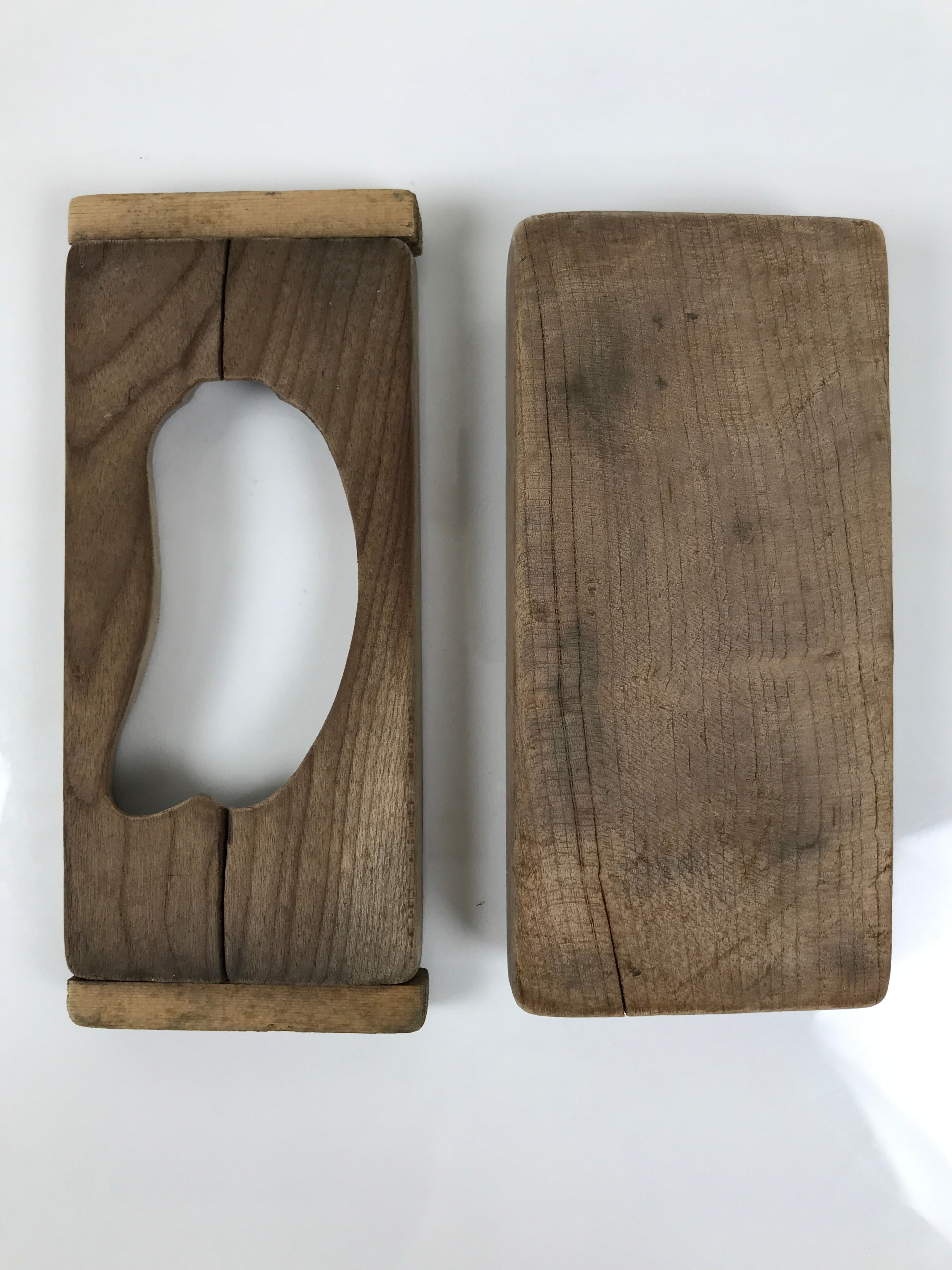 Japanese Wooden Carved Kashigata Cake Mold Vtg Sweet Wagashi Banana Fruit Kg798