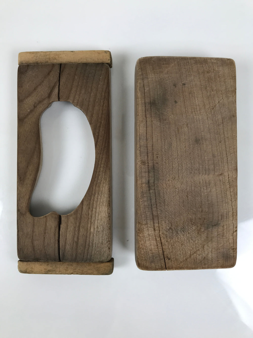Japanese Wooden Carved Kashigata Cake Mold Vtg Sweet Wagashi Banana Fruit Kg798