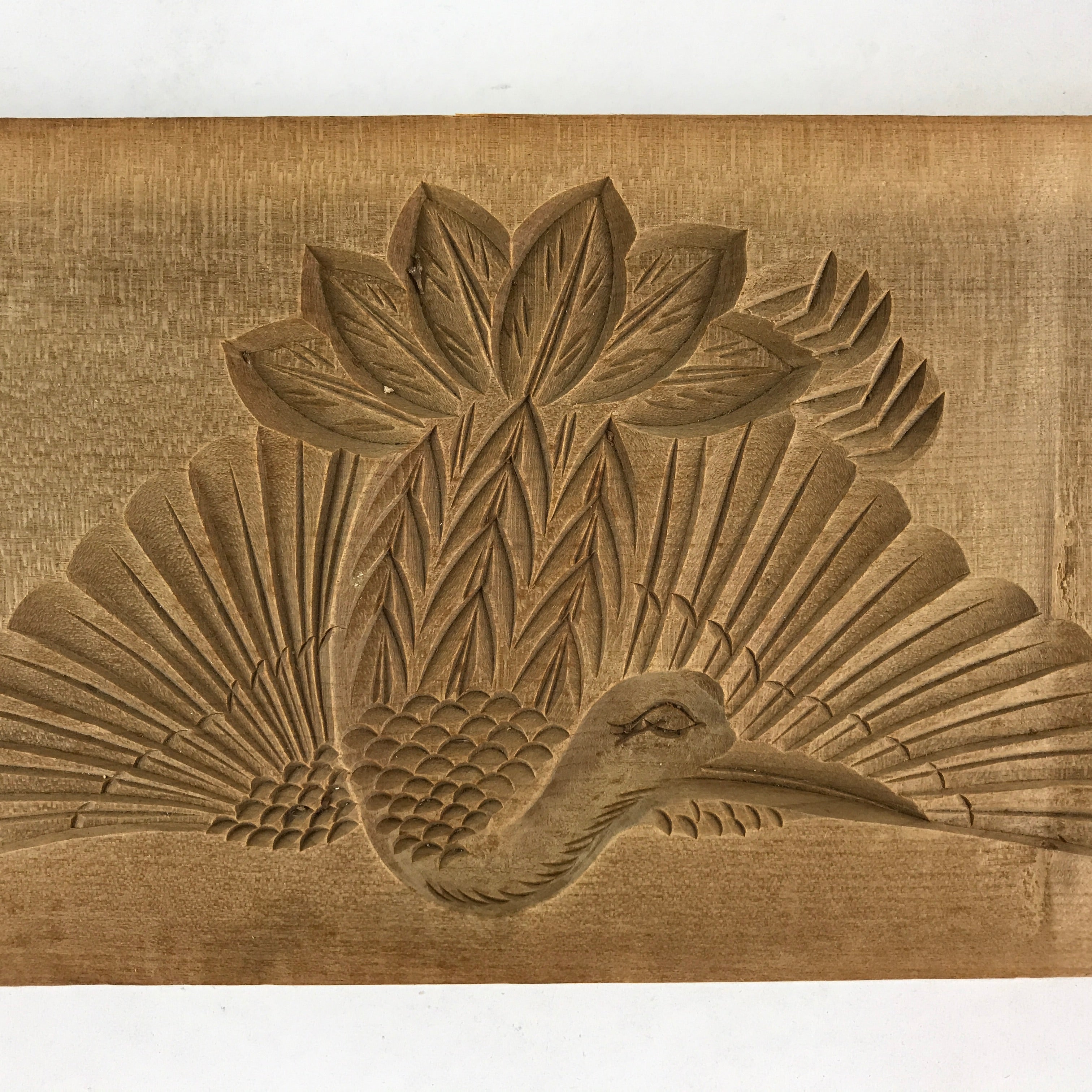Japanese Wooden Carved Kashigata Cake Mold Vtg Sweet Wagashi Bird Kg466