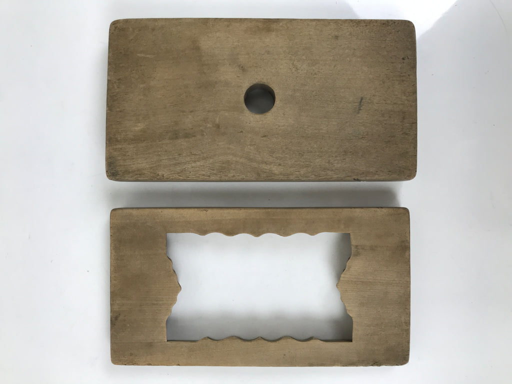 Japanese Wooden Carved Kashigata Cake Mold Vtg Sweet Wagashi Cloud Frame Kg677