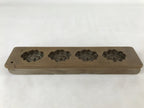 Japanese Wooden Carved Kashigata Cake Mold Vtg Sweet Wagashi Dandelions Kg530