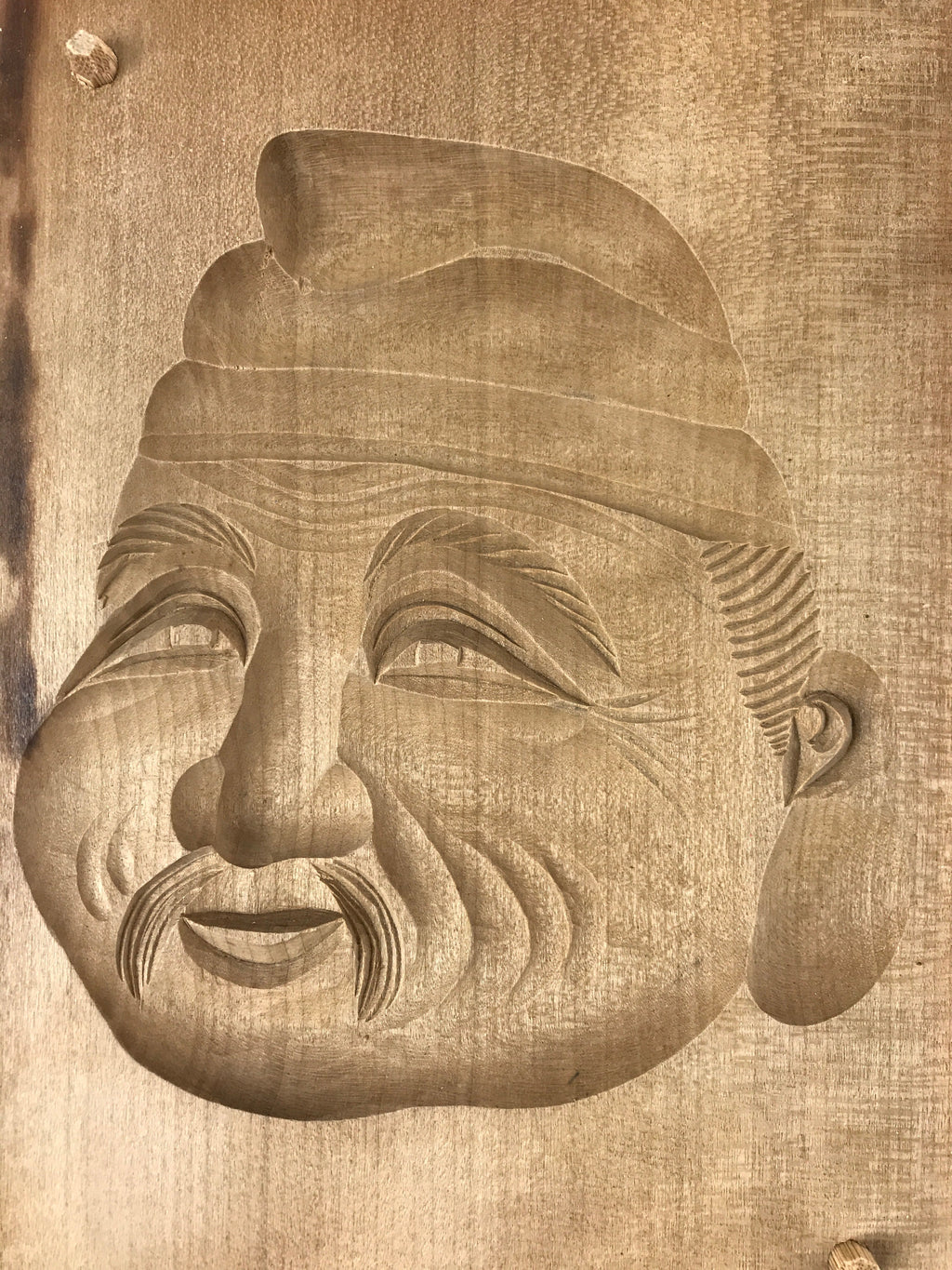 Japanese Wooden Carved Kashigata Cake Mold Vtg Sweet Wagashi Ebisu Kg501