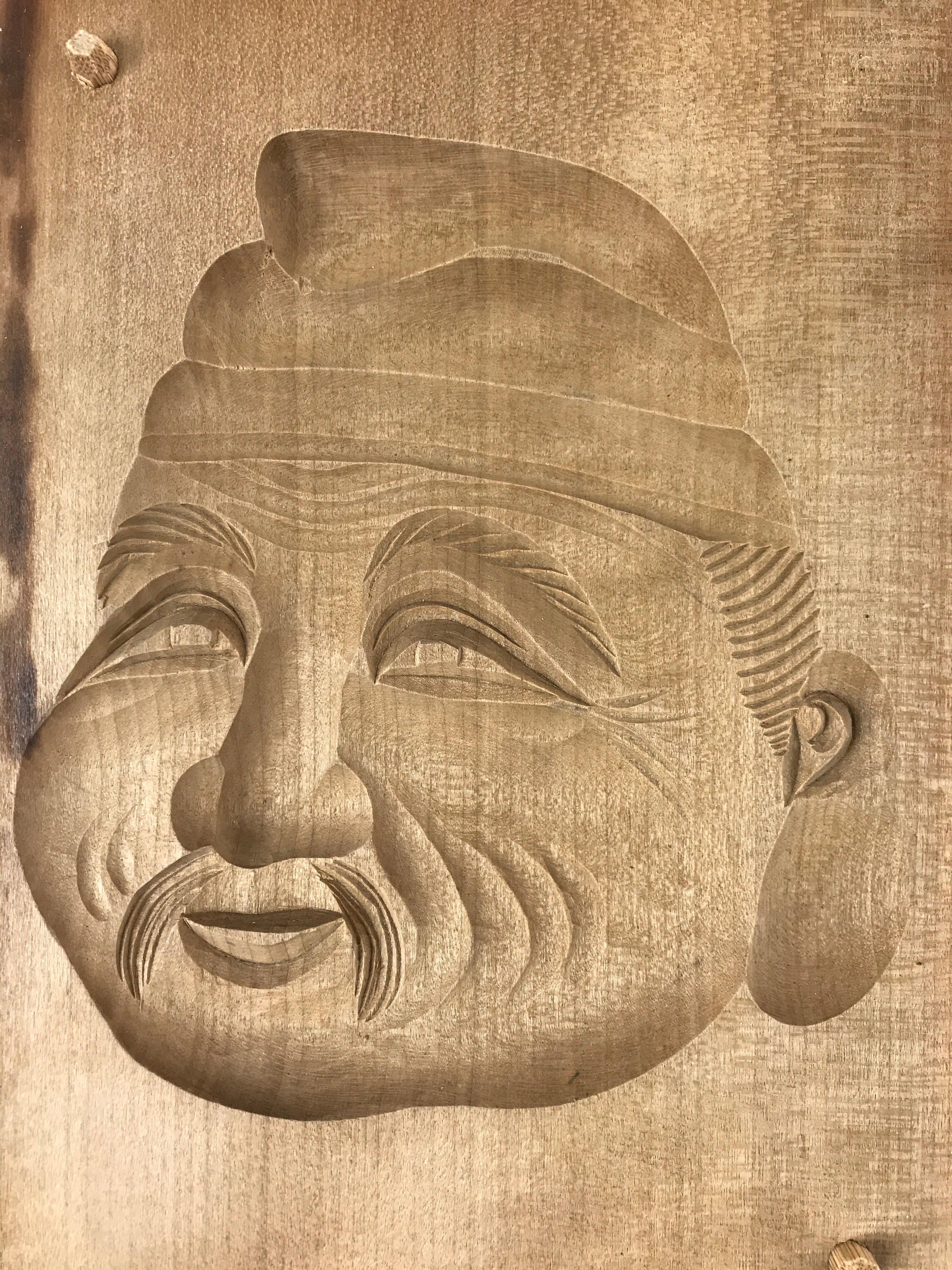 Japanese Wooden Carved Kashigata Cake Mold Vtg Sweet Wagashi Ebisu Kg501