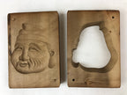 Japanese Wooden Carved Kashigata Cake Mold Vtg Sweet Wagashi Ebisu Kg501