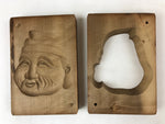 Japanese Wooden Carved Kashigata Cake Mold Vtg Sweet Wagashi Ebisu Kg501