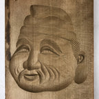 Japanese Wooden Carved Kashigata Cake Mold Vtg Sweet Wagashi Ebisu Kg501