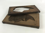 Japanese Wooden Carved Kashigata Cake Mold Vtg Sweet Wagashi Fish Kg463