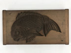 Japanese Wooden Carved Kashigata Cake Mold Vtg Sweet Wagashi Fish Kg463