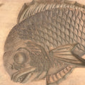 Japanese Wooden Carved Kashigata Cake Mold Vtg Sweet Wagashi Fish Kg463