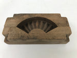 Japanese Wooden Carved Kashigata Cake Mold Vtg Sweet Wagashi Folding Fan Kg563