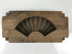 Japanese Wooden Carved Kashigata Cake Mold Vtg Sweet Wagashi Folding Fan Kg563