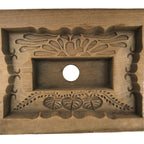 Japanese Wooden Carved Kashigata Cake Mold Vtg Sweet Wagashi Folk Frame Kg641