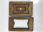 Japanese Wooden Carved Kashigata Cake Mold Vtg Sweet Wagashi Folk Frame Kg651